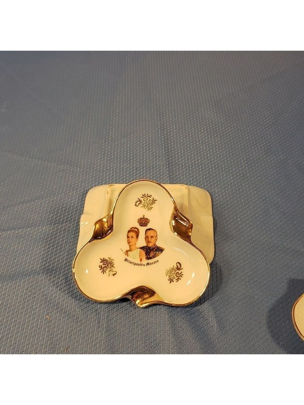 Vintage Principality of Monaco Ashtray Grace Kelly & Prince Rainier